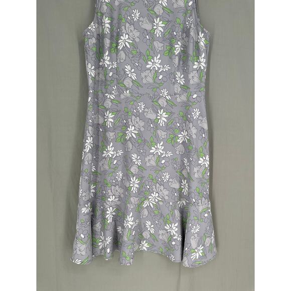 Loft Dress Womens 4 Gray Floral Green Mini Boho Cottagecore Bohemian Retro - Picture 6 of 9